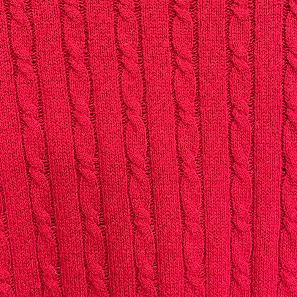 Talbots Cable Knit Long Sleeve Sweater with Button Detailed Sleeves Red 2X - Picture 3 of 8